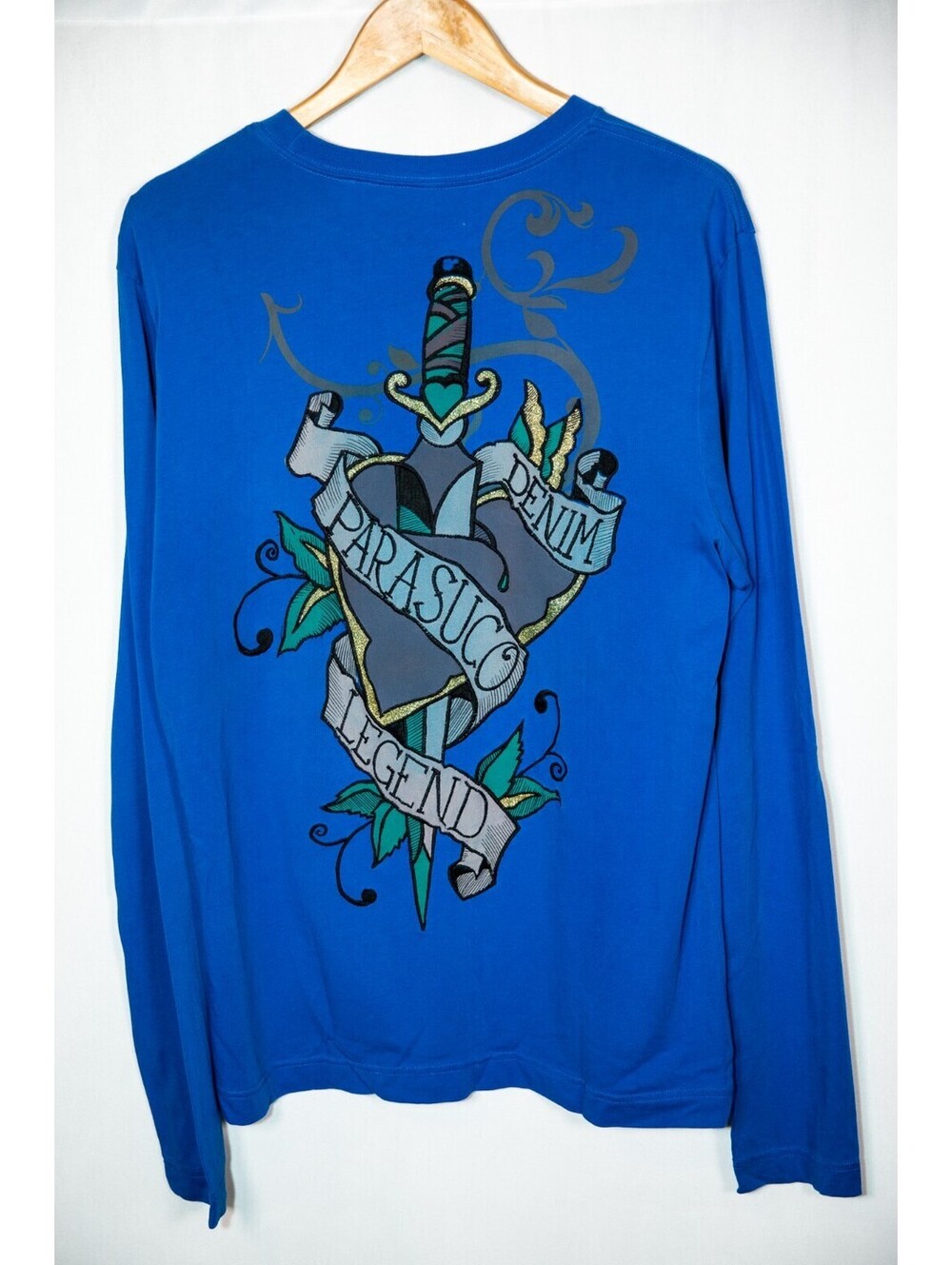 Parasuco Legend Vintage Y2K Long Sleeve Embroidered Sword - Men's XL